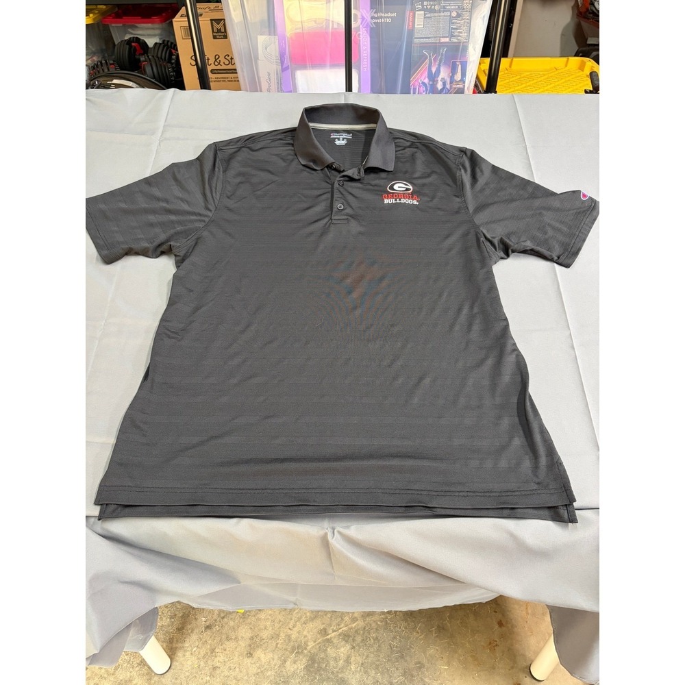 Champion Georgia Bulldogs Mens XL Black Textured Performance Polo Shirt CT3012